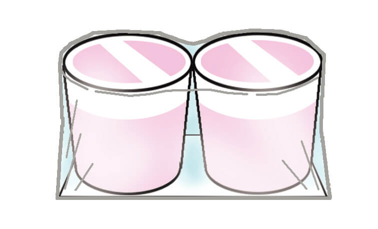乳製品を覆ったシュリンクパック